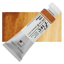 PWC Extra Fine Professional Watercolor - Raw Umber, 15 ml, Tube and swatch