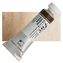 PWC Extra Fine Professional Watercolor - Vandyke Brown, 15 ml, Tube and swatch