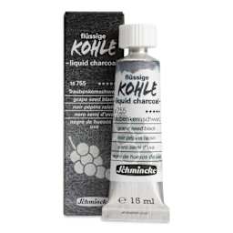 Schmincke Liquid Charcoal - Grape Seed Black, 15 ml Tube with packaging