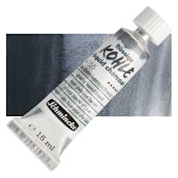 Schmincke Liquid Charcoal - Grape Seed Black, 15 ml Tube with swatch