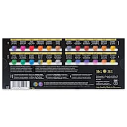 Finetec Premium Pearlescent Watercolor Pans Set - Four Elements, Set of 24 back of package