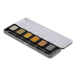 Finetec Premium Watercolor Pans Set - Pearlescent Antique Tones, Set of 6