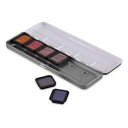 Finetec Premium Watercolor Pans Set - Flip-Flop, Set of 6 (Pan set with two paint pans popped out)