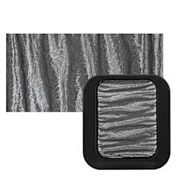 Finetec Premium Watercolor Pan - Pewter (Pearlescent) pan and swatch