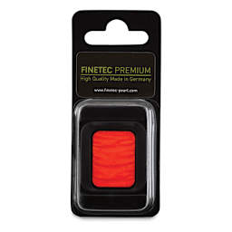 Finetec Premium Watercolor Pan - Neon Orange, In packaging.