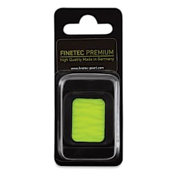Finetec Premium Watercolor Pan - Neon Yellow Afterglow, In packaging.
