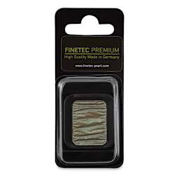 Finetec Premium Watercolor Pan - Golden Green/Pink (Flip-Flop), In packaging.