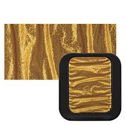 Finetec Premium Watercolor Pan - Fine Gold (Pearlescent) pan and swatch
