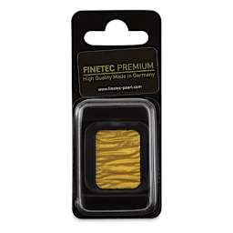Finetec Premium Watercolor Pan - Pharaoh's Gold (Pearlescent), In packaging.