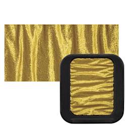 Finetec Premium Watercolor Pan - Pharaoh's Gold (Pearlescent) pan and swatch