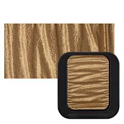 Finetec Premium Watercolor Pan - Pale Gold (Pearlescent) pan and swatch