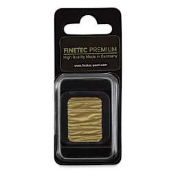 Finetec Premium Watercolor Pan - Rich Gold (Pearlescent), In packaging.