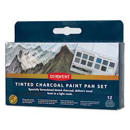 Derwent Tinted Charcoal Paint Pan Set - Set of 12, Assorted Colors front of package