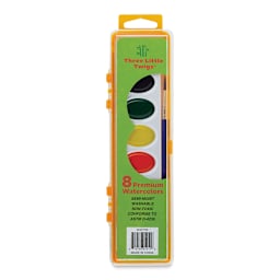 Three Little Twigs Premium Watercolor Pan Set - Set of 8, Assorted Colors (Lid closed)
