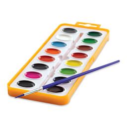 Three Little Twigs Premium Watercolor Pan Set - Set of 16, Assorted Colors (Paint pan with paint brush)