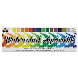 Niji Premier Watercolors - Front of package of Set of 15 Watercolor Tubes