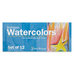 Richeson Watercolor Tubes Set - Set of 12, Assorted Colors, 12 ml, Tubes (Front of packaging)