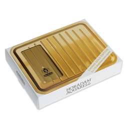 Schmincke Horadam Aquarell Watercolor Pans - the outside packaging of the Set of 6, Golds, Half Pans