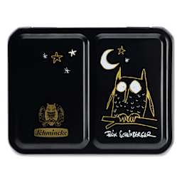 Front of the case for the Schmincke Horadam Aquarell Watercolor Pans - Set of 12, Felix Scheinberger Colors