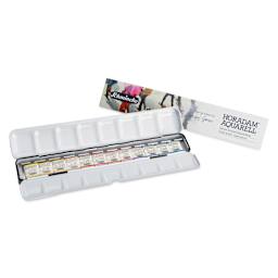 Schmincke Horadam Aquarell Watercolor Pans - Set of 12, Hazel Soan Colors, Half Pans