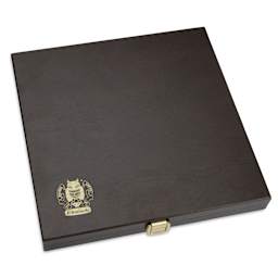 Schmincke Horadam Aquarell Watercolor Pans - Assorted Colors, Set of 24, Wood Case closed