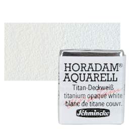 Schmincke Horadam Aquarell Watercolor - Titanium Opaque White, Half Pan and swatch