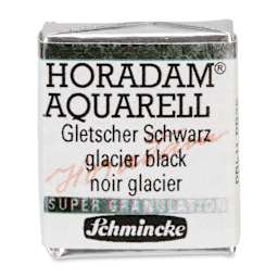 Schmincke Horadam Aquarell Artist Watercolor - Glacier Black, Supergranulation, Half Pan