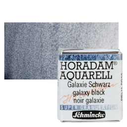 Schmincke Horadam Aquarell Artist Watercolor - Galaxy Black, Supergranulation, Half Pan and swatch
