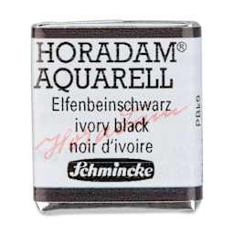 Schmincke Horadam Aquarell Artist Watercolor - Ivory Black, Half Pan