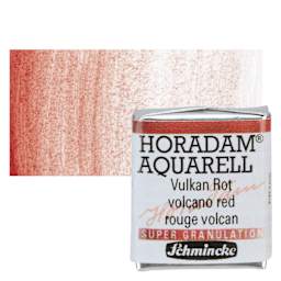 Schmincke Horadam Aquarell Artist Watercolor - Volcano Red, Supergranulation, Half Pan and swatch
