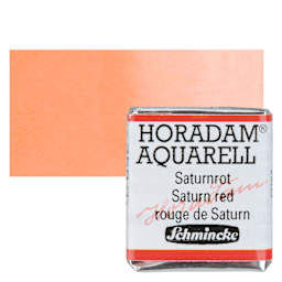 Schmincke Horadam Aquarell Watercolor - Saturn Red, Half Pan and swatch