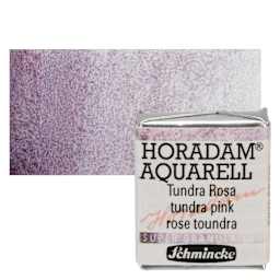 Schmincke Horadam Aquarell Artist Watercolor - Tundra Pink, Supergranulation, Half Pan and swatch