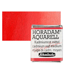 Schmincke Horadam Aquarell Watercolor - Cadmium Red Medium Half Pan and swatch