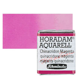 Schmincke Horadam Aquarell Artist Watercolor - Quinacridone Magenta, Half Pan and swatch