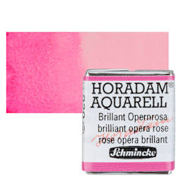 Schmincke Horadam Aquarell Watercolor - Brilliant Opera Rose, Half Pan and swatch