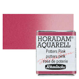 Schmincke Horadam Aquarell Artist Watercolor - Potter's Pink, Half Pan and swatch