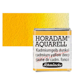 Schmincke Horadam Aquarell Watercolor - Cadmium Yellow Deep, Half Pan and swatch