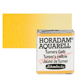 Schmincke Horadam Aquarell Watercolor - Turner's Yellow, Half Pan and swatch