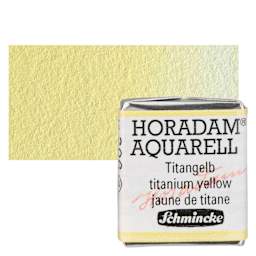 Schmincke Horadam Aquarell Watercolor - Titanium Yellow, Half Pan and swatch
