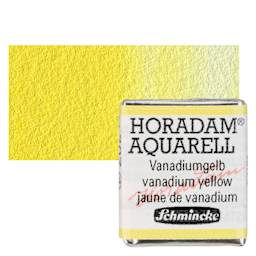 Schmincke Horadam Aquarell Watercolor - Vanadium Yellow, Half Pan and swatch