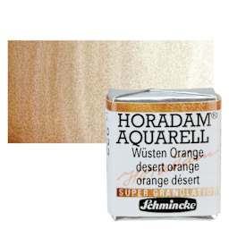 Schmincke Horadam Aquarell Artist Watercolor - Desert Orange, Supergranulation, Half Pan and swatch