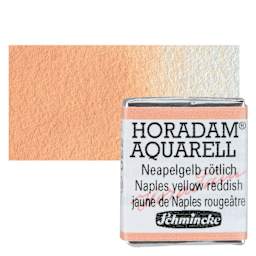 Schmincke Horadam Aquarell Watercolor - Naples Yellow Reddish, Half Pan and swatch