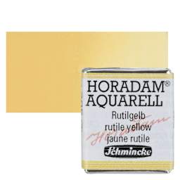 Schmincke Horadam Aquarell Watercolor - Rutile Yellow, Half Pan and swatch