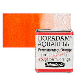 Schmincke Horadam Aquarell Watercolor - Permanent Red Orange, Half Pan and swatch