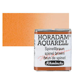 Schmincke Horadam Aquarell Watercolor - Spinel Brown, Half Pan and swatch