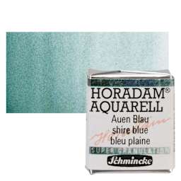 Schmincke Horadam Aquarell Artist Watercolor - Shire Blue, Supergranulation, Half Pan and swatch