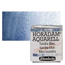 Schmincke Horadam Aquarell Artist Watercolor - Tundra Blue, Supergranulation, Half Pan and swatch