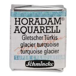 Schmincke Horadam Aquarell Artist Watercolor - Glacier Turquoise, Supergranulation, Half Pan