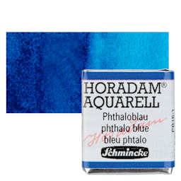 Schmincke Horadam Aquarell Watercolor - Phthalo Blue, Half Pan and swatch