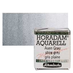 Schmincke Horadam Aquarell Artist Watercolor - Shire Grey, Supergranulation, Half Pan and swatch